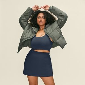 GIRLFRIEND COLLECTIVE | Cropped Puffer Jacket Thyme M